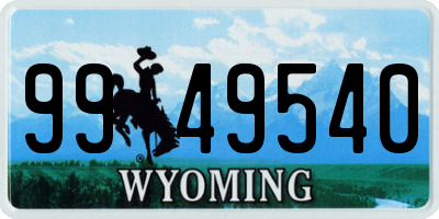 WY license plate 9949540