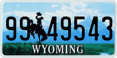 WY license plate 9949543