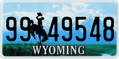 WY license plate 9949548