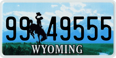 WY license plate 9949555