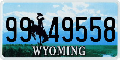 WY license plate 9949558