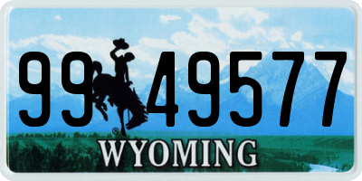 WY license plate 9949577