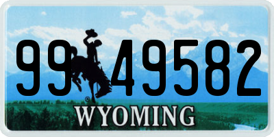 WY license plate 9949582