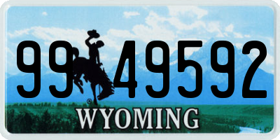 WY license plate 9949592