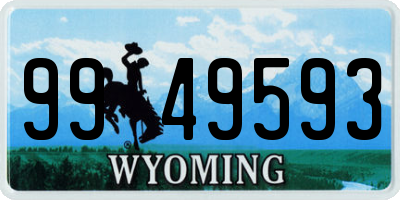 WY license plate 9949593