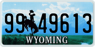 WY license plate 9949613