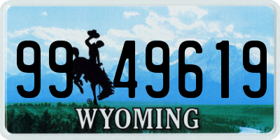 WY license plate 9949619