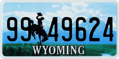 WY license plate 9949624