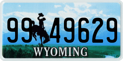 WY license plate 9949629