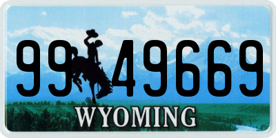 WY license plate 9949669
