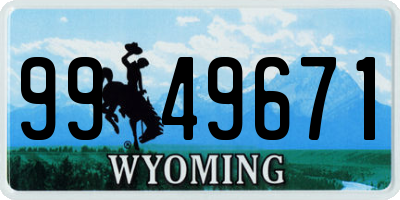 WY license plate 9949671