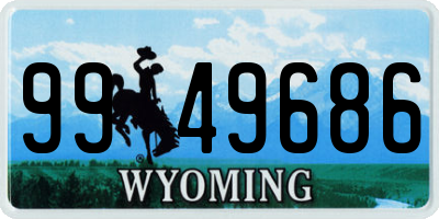 WY license plate 9949686