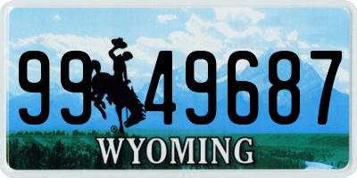 WY license plate 9949687