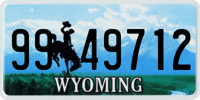 WY license plate 9949712