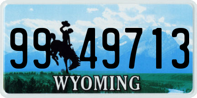 WY license plate 9949713