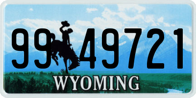 WY license plate 9949721