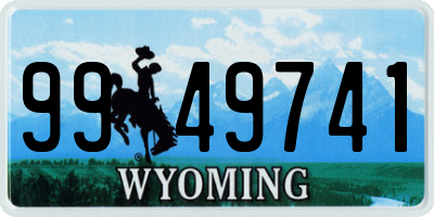 WY license plate 9949741
