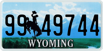 WY license plate 9949744
