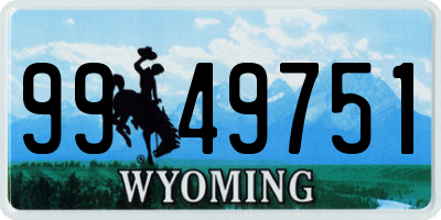WY license plate 9949751