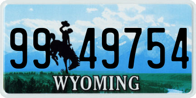 WY license plate 9949754