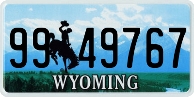WY license plate 9949767