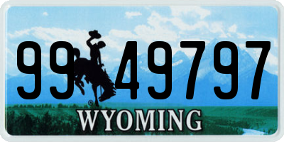 WY license plate 9949797