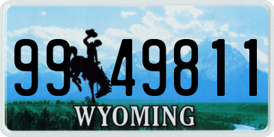 WY license plate 9949811
