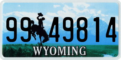 WY license plate 9949814