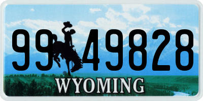 WY license plate 9949828