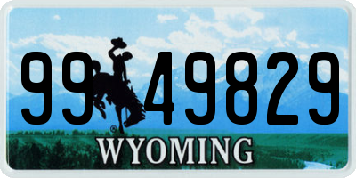 WY license plate 9949829