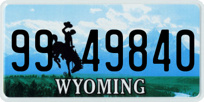 WY license plate 9949840