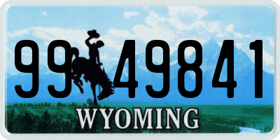 WY license plate 9949841