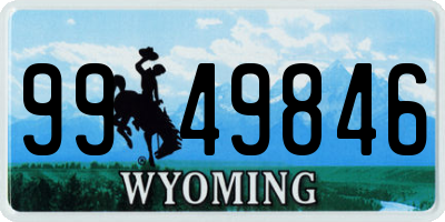 WY license plate 9949846