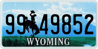 WY license plate 9949852