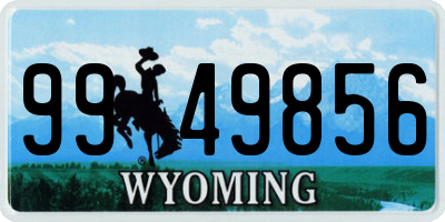 WY license plate 9949856