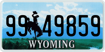 WY license plate 9949859