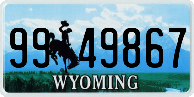 WY license plate 9949867