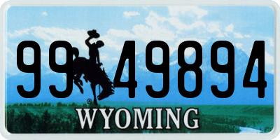 WY license plate 9949894