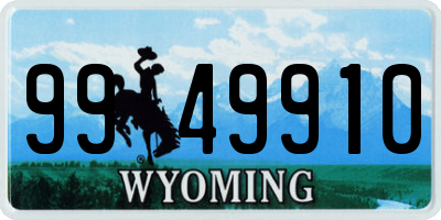 WY license plate 9949910