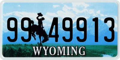 WY license plate 9949913