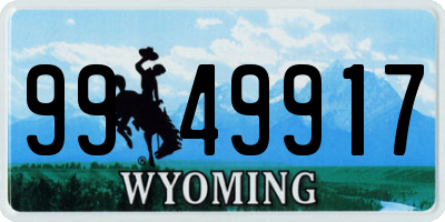 WY license plate 9949917