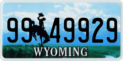 WY license plate 9949929