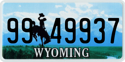 WY license plate 9949937