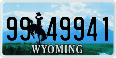 WY license plate 9949941