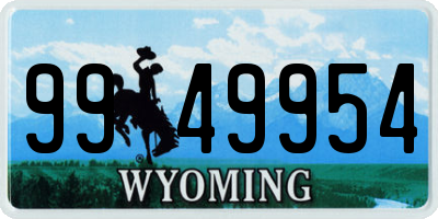 WY license plate 9949954