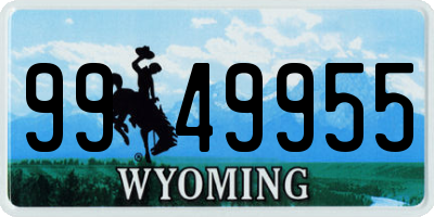 WY license plate 9949955
