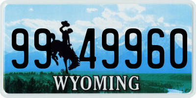 WY license plate 9949960