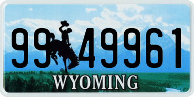 WY license plate 9949961