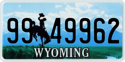 WY license plate 9949962