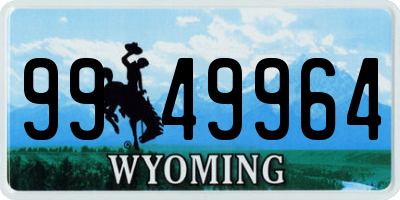 WY license plate 9949964